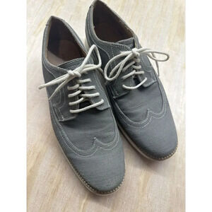Cole Haan  lunarlon Long Wing Canvas Shoe 10m Iron Gray Oxford Lace Up EUC